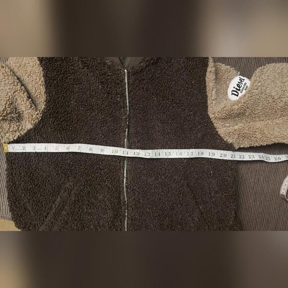 Diesel Reversible Bomber Colorblock Sherpa Teddy Fleece Y2K Streetwear Large - Picture 13 of 16